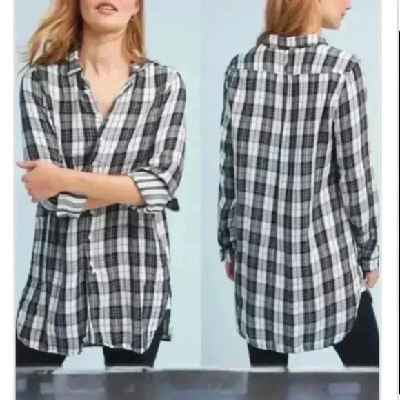 CP Shades Plaid Cotton Tunic Size Small - Picture 13 of 13